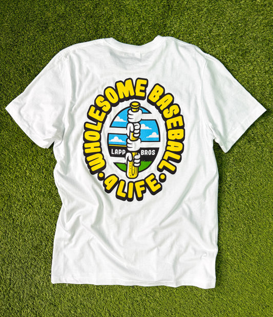Wholesome Baseball 4 Life T-Shirt (White)